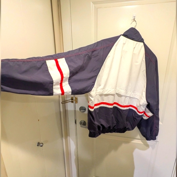 90s Ellesse Jaspo M Vintage Blue White and Red Windbreaker - SEE SIZE NOTES - Picture 8 of 9